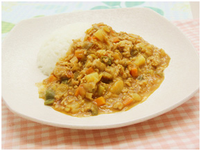 ネギ入り野菜カレー